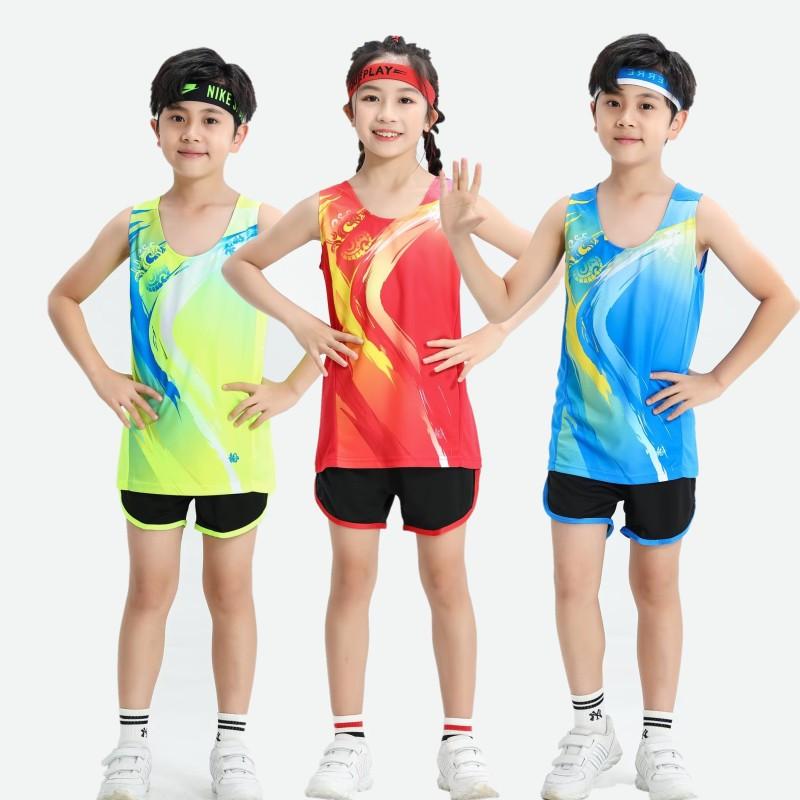 ジュニア 陸上 ユニフォーム スポーツ 動きやすい 競技 セットアップ ノースリーブ パンツ 大人 メンズ レディース トレーニング 大きいサイズ 赤 黒 オレンジ
