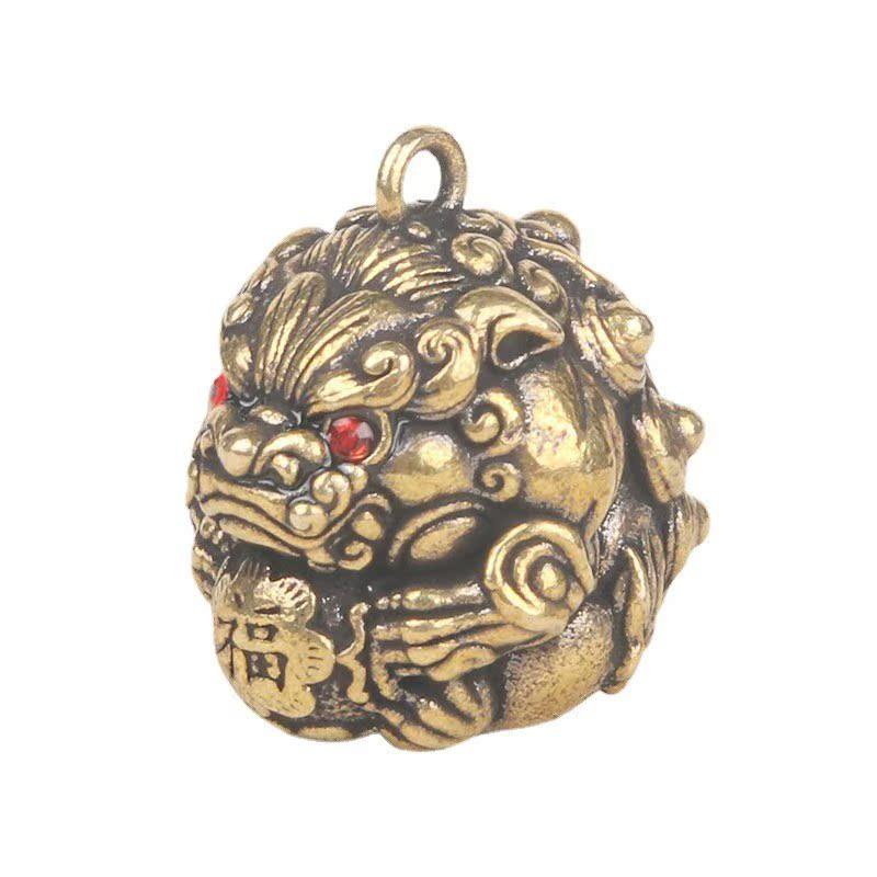 黄銅製 吉祥三宝 創意 キーホルダー 吊り下げ パーツ 鎧 三足金蟾 貔貅 個性 小銅器装飾品