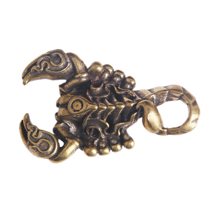 黄銅 アンティーク 仕上げ サソリ キーホルダー 天蝎座 吊り下げ アクセサリー おしゃれ 小物 風水 開運 アイテム