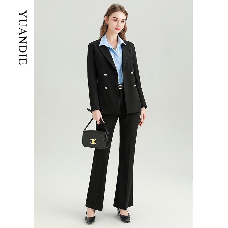 黒 レディース ビジネス スーツ セット 通勤 小西服 春秋 職場 面接 ジャケット パンツ スタイリッシュ