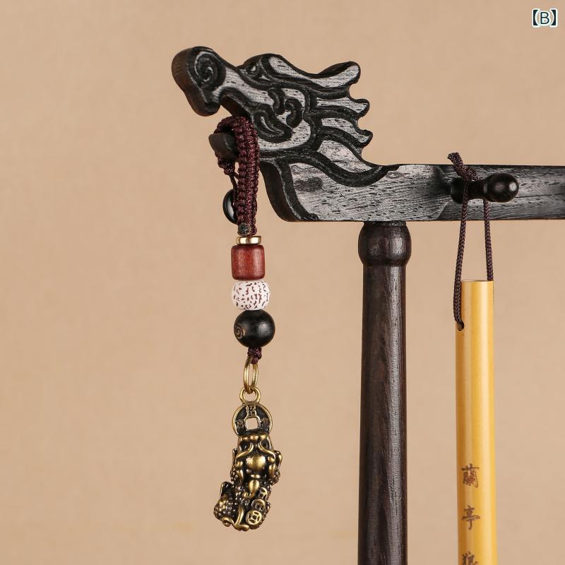 仏教モチーフ 真鍮 キーホルダー 観音 菩薩 財神 縁起物 車用 チャーム ゴールド