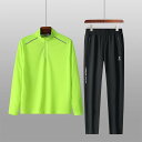 スポーツウェア メンズ カジュアル 春 シンプル 速乾性 ハーフジップ Tシャツ 長袖 レディース カップル アウトドア バドミントン ランニング パンツ 大き...