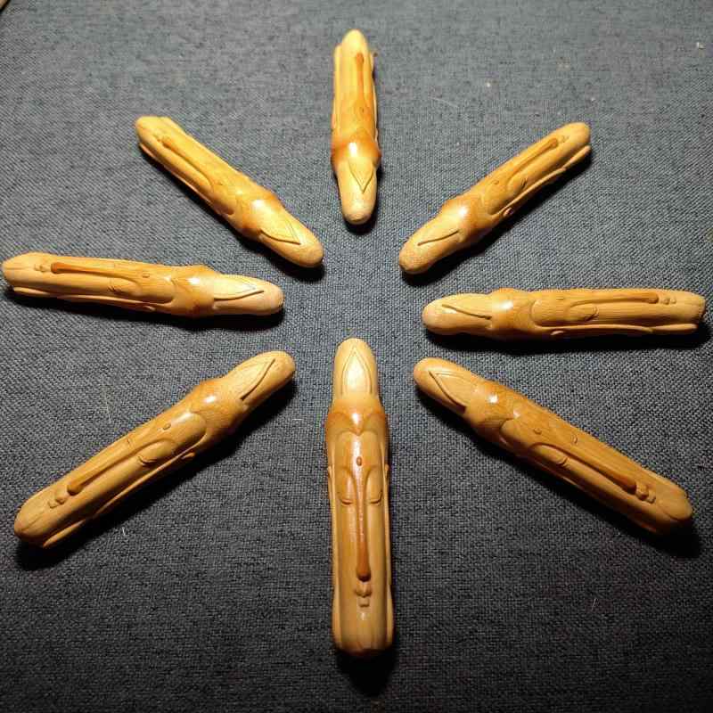 観音菩薩 ネックレス ユニセックス 竹製 彫刻 工芸品 開運 護符 長顔仏 ペンダント トップのみ 吊り飾..