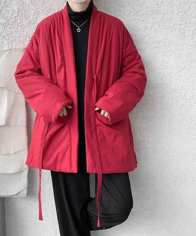 はんてん メンズ 冬 中国風 長袖 アウター 防寒 保温 羽織り ゆったり 大きいサイズ 禅服 ポケット 個性的 カジュアル おしゃれ 黒 赤 アプリコット 無地