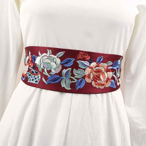 ベルト レディース おしゃれ 漢服 装飾 帯 結び目 刺繍 幅広 ウエスト リボン 風 レトロ 花柄 和風 コスプレ アクセサリー ベルト レディース おしゃれ 漢服 装飾 帯 結び目 刺繍 幅広 ウエスト リボン 風 レトロ 花柄 和風 コスプレ アクセサリー