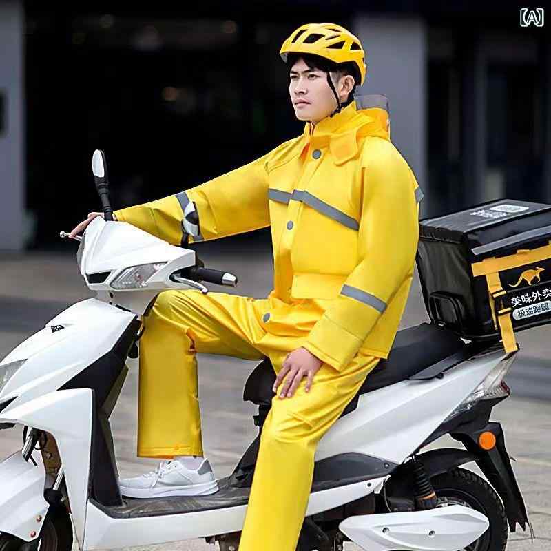 カッパ 雨具 レインコート パンツ 上下セット メンズ 厚手 ライダー 防風 フルボデ...