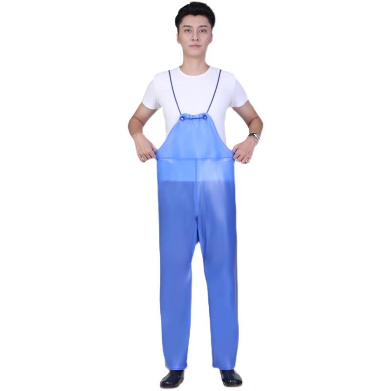 カッパ 雨具 レインコート サロペット 上下セット メンズ 養殖 漁船 釣り シンプル ボタン 防水 柔らか..