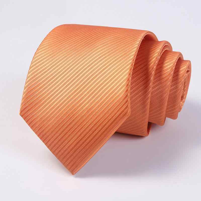 ビジネス ネクタイ メンズ 紳士用 正装 オレンジ 無地 幅8cm 結婚式 イベント用