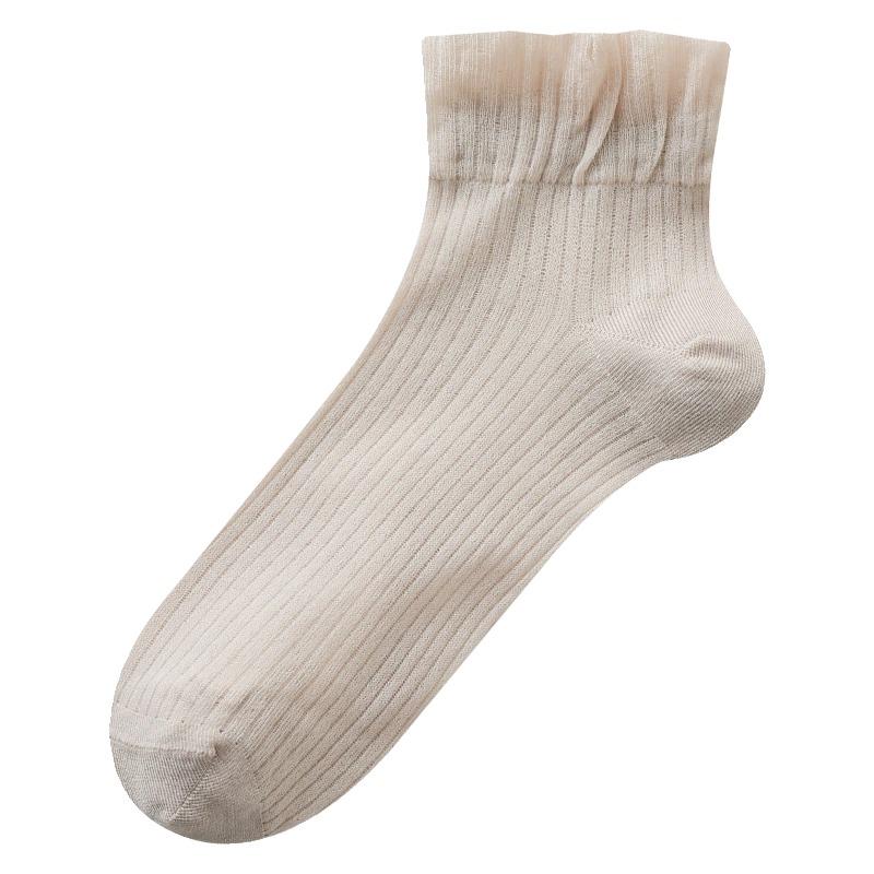 シアー 靴下 レディース 薄手 夏 涼しい クール 快適 ショート ソックス 通気性 伸縮性 シンプル 柔ら..