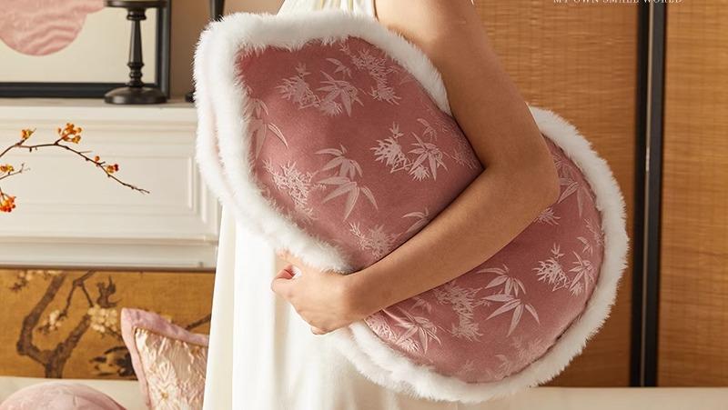 クッション 背もたれ チャイナ風 ひょうたん 柔らかい 枕 フレンチ ピンク リビング ルーム おしゃれ ..