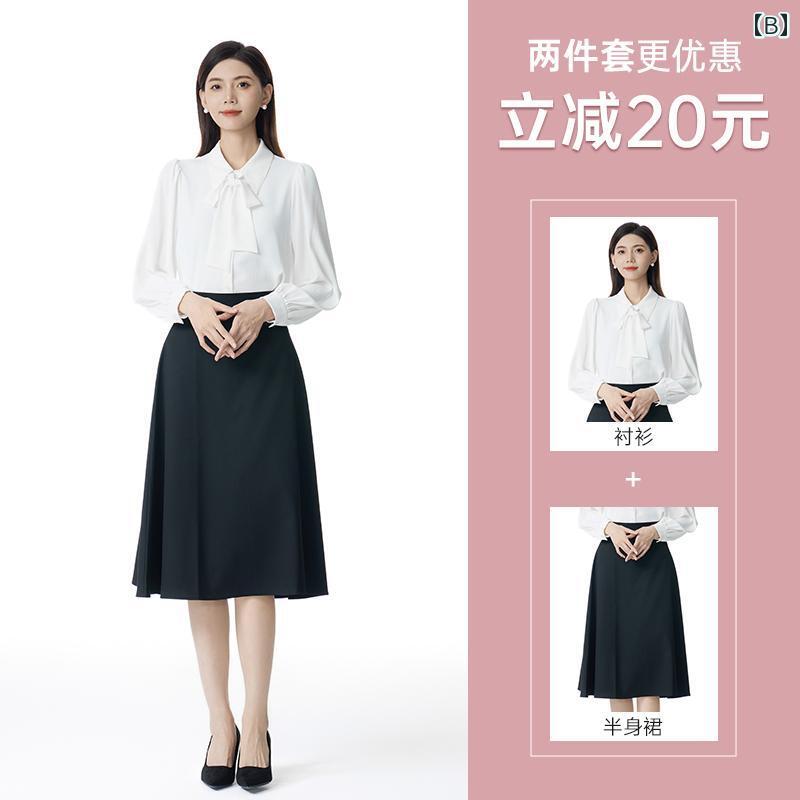スカート レディース Aライン 通勤 シンプル フレア ハイウエスト ブラック ミモレ丈 上品 仕事用 きちんと感 frontop-13148388 フロントップ楽天市場店 サンプル画像2