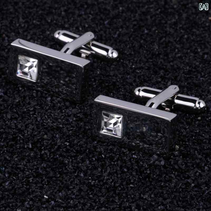 メンズ カフスボタン フレンチ シャツ レディース シンプル おしゃれ スタイリッシュ 四角 丸 グラデーション 黒 青 グレー カーボン ストーン キラキラ ...