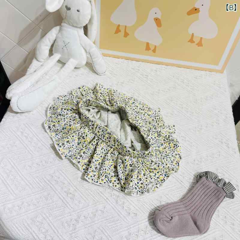 フロントップ楽天市場店のベビー服 パンツ 女の子 夏 バルーン ショート フリル付き ウエストゴム 花柄 おしゃれ カジュアル 動きやすい 普段使い 黄 青 ピンク｜アングル3