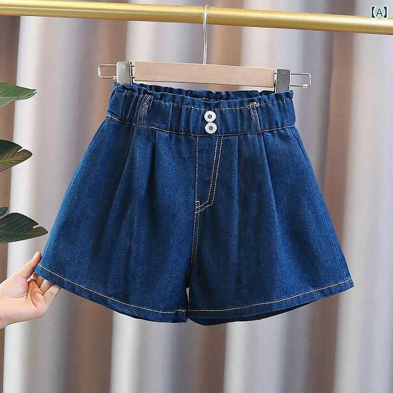 子供服 女の子 デニム ショートパンツ 夏 薄手 ストレッチ ウエストゴム 大きいサ...