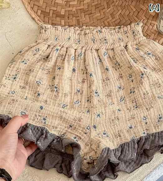 ショートパンツ キッズ 女の子 かわいい 伸縮 ウエストゴム カジュアル 子供用 夏 ...