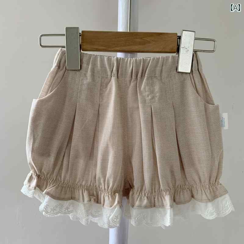 子供服 パンツ 女の子 夏 ショート バルーン コットン 通気性 ウエストゴム 裾レー...