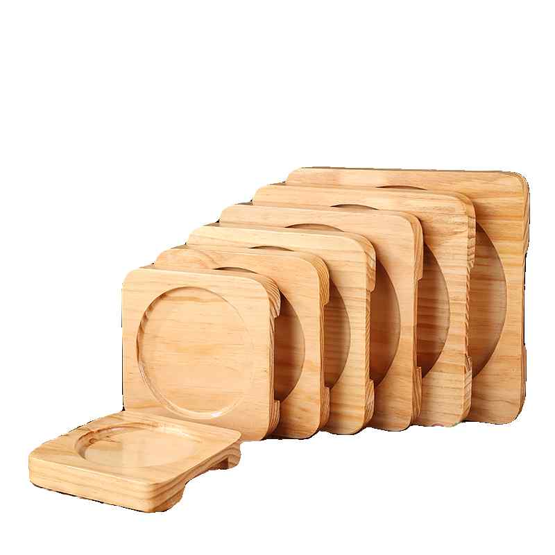 鍋敷き 木製 無垢材 マツ キッチン用品 雑貨 ダイニング テーブル 鉄板 トレイ プレート 火傷防止 耐熱 厚手 シンプル ラウンド スクエア