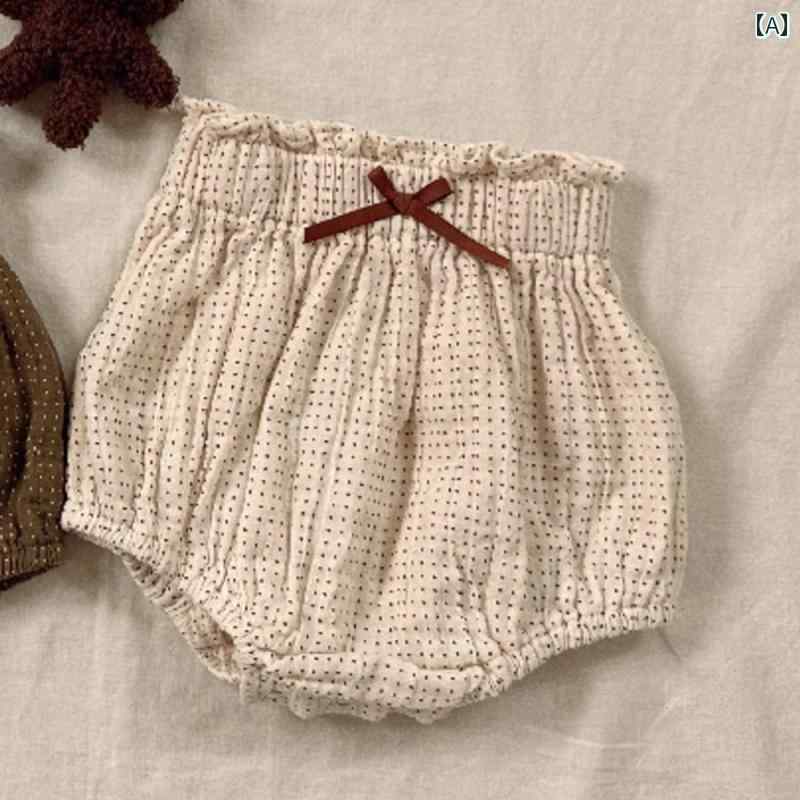 ベビー服 パンツ 女の子 コットン バルーン ショート ドット柄 春秋 韓国 ウエスト...