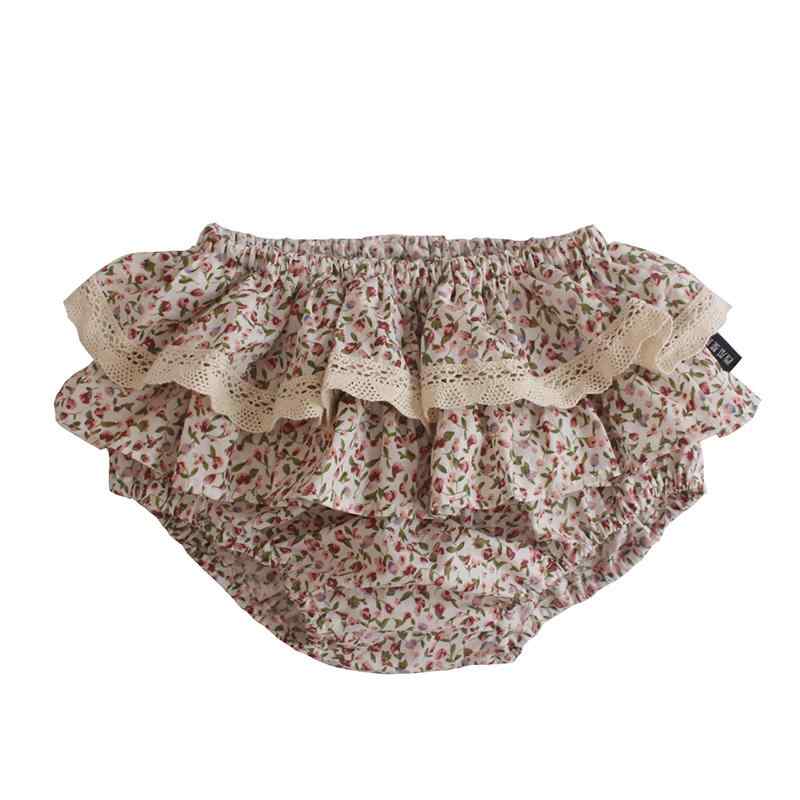 ベビー服 パンツ 女の子 レース付き フリル ショート スカパン 夏 綿 ハイウエスト かわいい 花柄 お出..