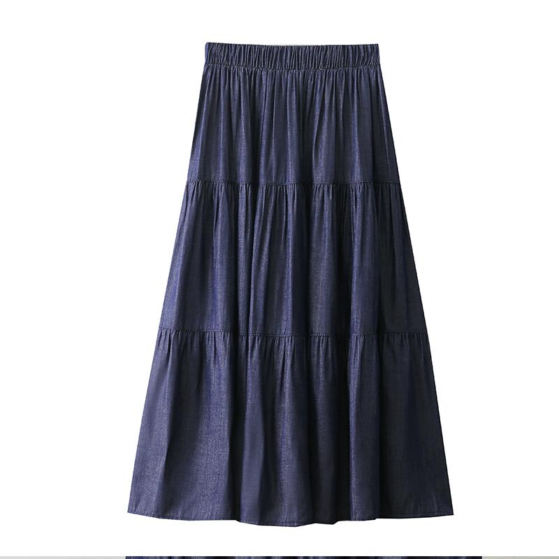 シルエット: Aライン ウエスト: ハイウエスト スカート丈: ミモレ丈 柄: 無地 サイズ: 2XL.S.M.L.XL カラー: ブルー