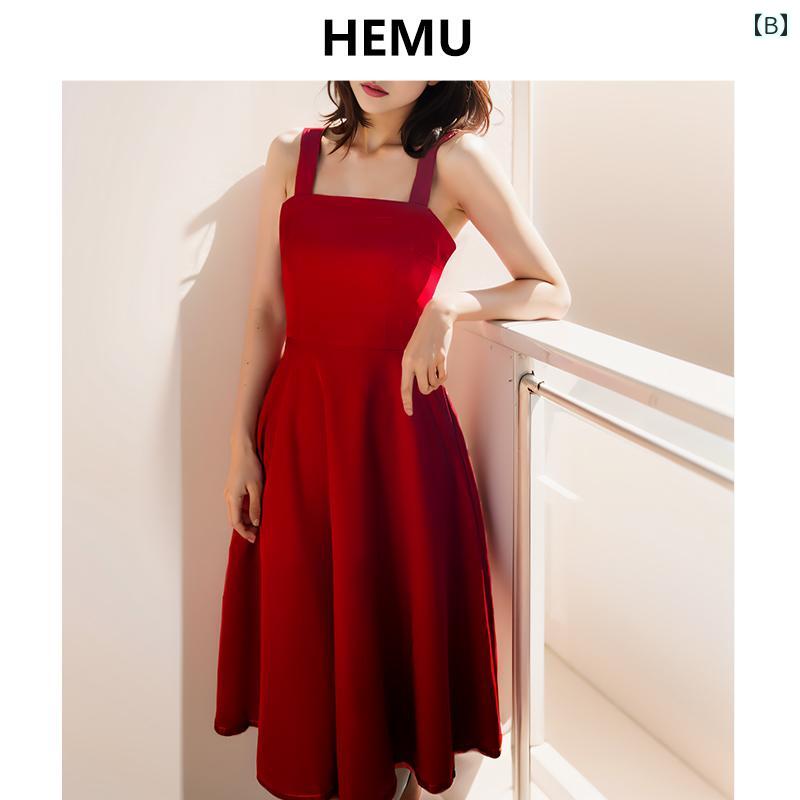 ワンピース レディース おしゃれ ミニマルシンプルブラックキャミソール女性夏ロングスカート