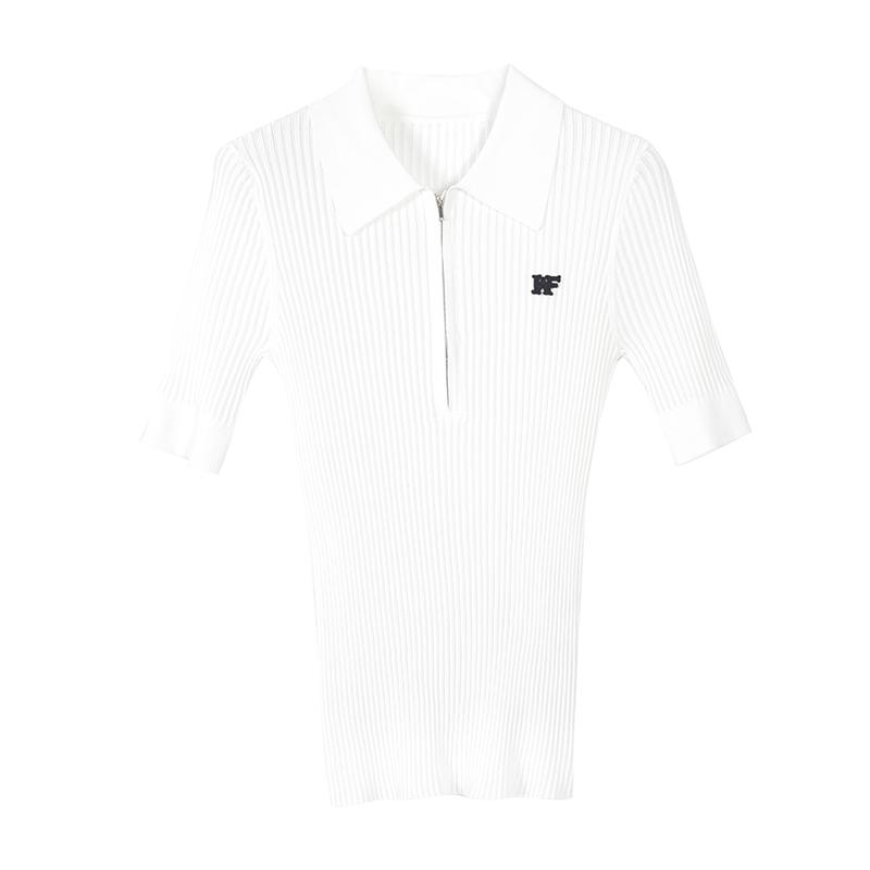 Tシャツ レディース かわいい ポロシャツ 半袖 夏 白 薄手 綿 通気 吸湿 涼感年齢減効果 スタイリッシュ トップス