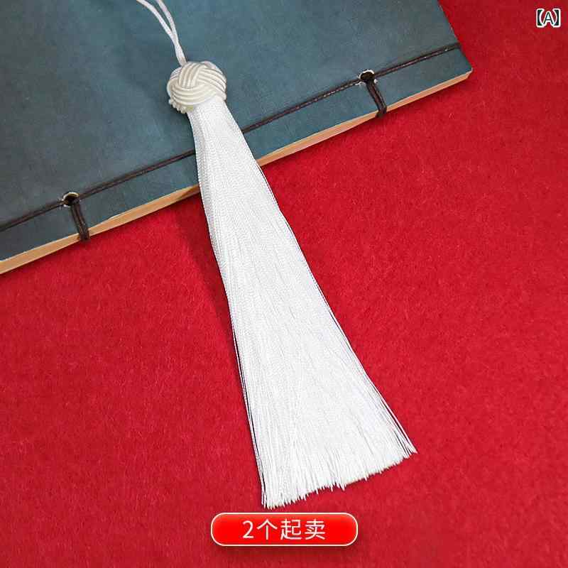 タッセル アクセサリー パーツ ロング 涼しい ひんやり 快適 装飾 レトロ チャイナ風 シンプル 無地 白..