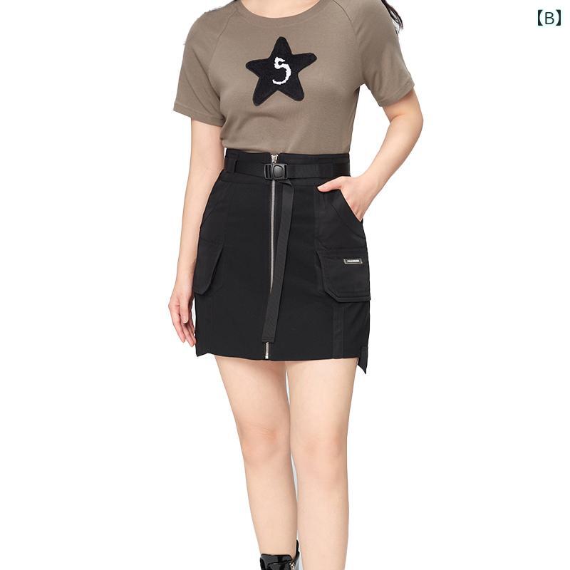 セットアップ レディース かわいい 大きいサイズ Tシャツ ショートスカート セット 黒 星柄 夏 大きめサイズ 着痩せ効果 カジュアル