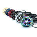 ホイール キーホルダー 車 ロゴ メタル ペンダント リング 小さめ バッグ 財布 吊り下げ おしゃれ メンズ ギフト 青 黒 ゴールド レザー コード 光沢