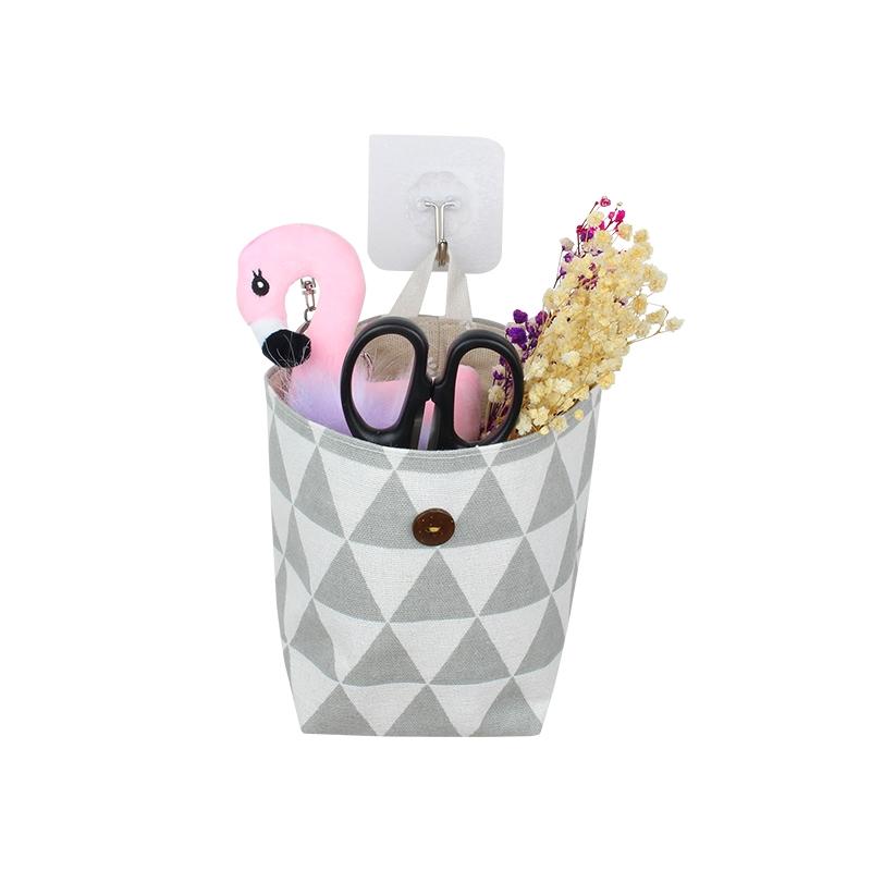 トイレ 収納 吊り下げ 壁掛け バッグ 粘着フック付き トイレットペーパー 小物 洗面台 キッチン 綿 麻 ..