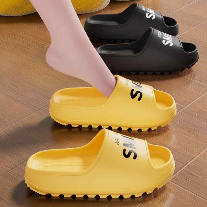 evaサンダル レディース 厚底 滑り止め バスルーム 室内 ソフト ソール カップル用 メンズ 夏 アルファベット 苺 防臭 おしゃれ カジュアル 黄 黒 白