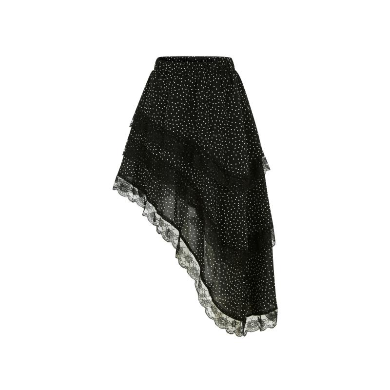 セットアップ レディース おしゃれ リボン レース グレー 半袖 トップス アシンメトリー スカート 白 夏 カジュアルコーデ スタイリッシュ 夏服