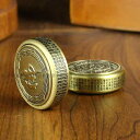 真鍮 置物 金属 メンズ インテリア ハンドスピナー 回転 おもちゃ ストレス解消 仏教 チャイナ風 ラウンド ハンマー 般若心経 双魚八卦 麻雀牌