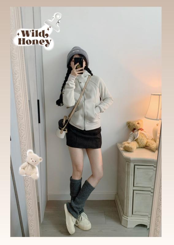 パーカー レディース フード付き ストリート スタイル 裏起毛 保温 スポーツ ヨガ カジュアル ルーズ フィット クリーム ホワイト