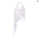 トップス レディース おしゃれ 白 スパンコール 花柄 ホルターネック シフォン ロングドレス 夏 結婚式 パーティー(4)