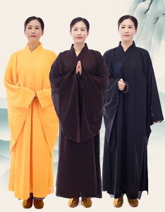 法衣 服 ユニセックス 伝統的 僧侶 尼僧 和尚 坐禅 瞑想 居士 仏教 寺院 礼拝 ゆったり 通気性 快適 袖口広め シンプル 黒 黄 茶