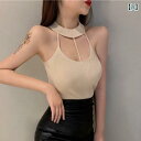 キャミソール セクシー ノースリーブ ニット タンクトップ レディース 春 背中開き スリムフィット インナー トップス