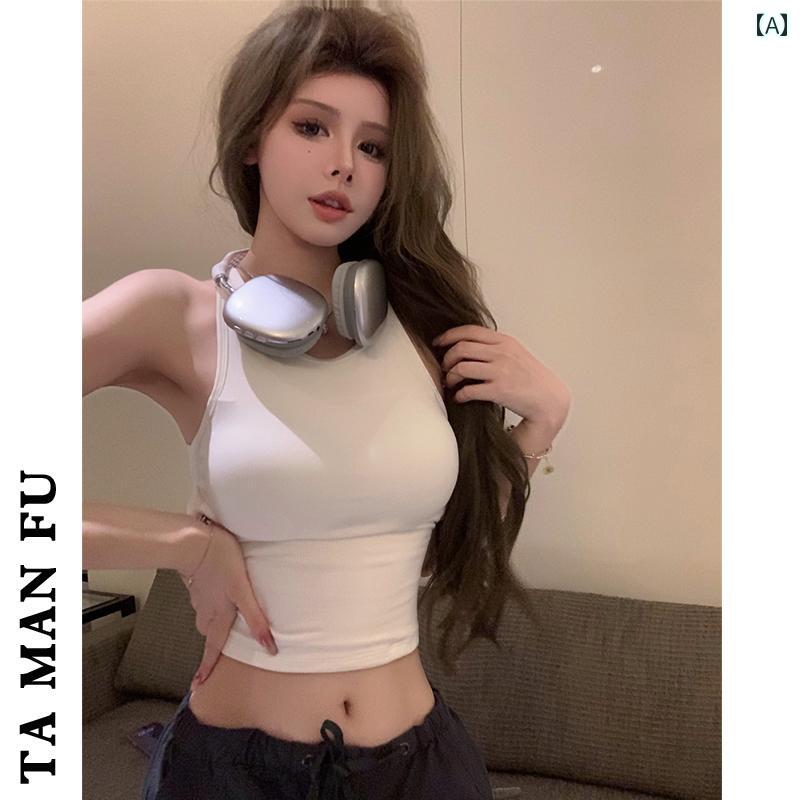 キャミソール セクシー クロス バック タンクトップ 胸パッド付き ブラック ケミソール レディース トップス