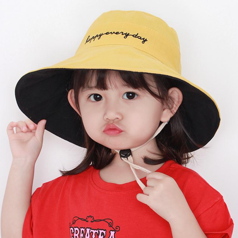 帽子 キッズ かわいい 子供 女の子 日よけ ハット つば広 イエロー 春夏