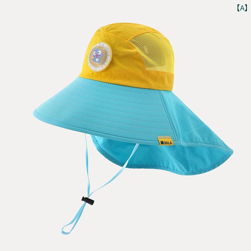 帽子 キッズ かわいい 子供 日焼け防止 夏 大きな つば 男の子 女の子 ベビー 日よけ 首まで