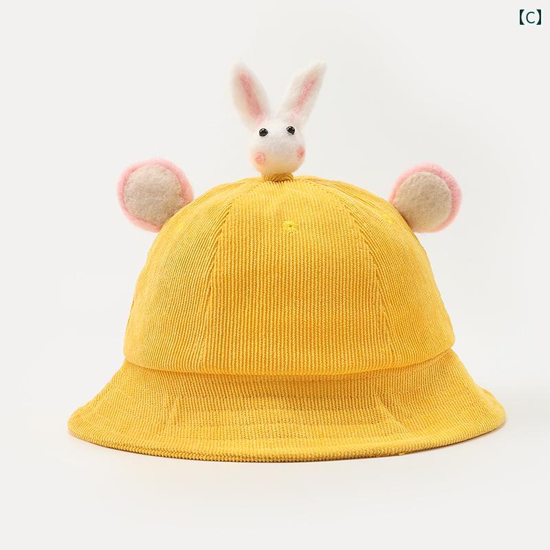 帽子 キッズ かわいい 子供 黄 渓流 可愛らしい 春秋 女の子 男の子 赤ちゃん キャラクター柄