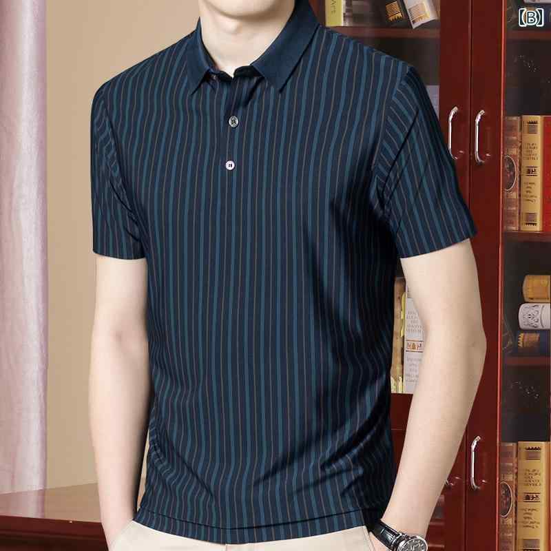 Tシャツ メンズ おしゃれ 50代 60代 男性 夏 ストライプ 半袖 着心地 快適 伸縮性