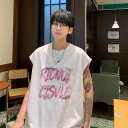 tシャツ メンズ おしゃれ ストリート ロゴ タンクトップ メンズ 夏 バスケットボール スポーツ アームホール ノースリーブ Tシャツ カジュアル