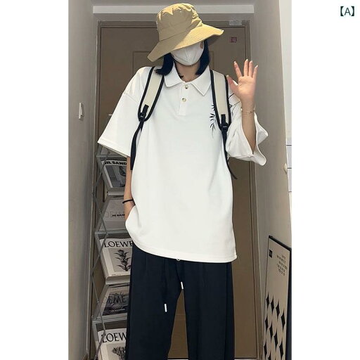 Tシャツ メンズ おしゃれ 竹柄 ポロシャツ 半袖 夏 中華風 シンプル Tシャツ メンズ おしゃれ 竹柄 ポロシャツ 半袖 夏 中華風 シンプル