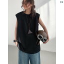 Tシャツ メンズ おしゃれ 男性 夏 薄手 黒 無地 ワイド ノースリーブ カジュアル ベスト 綿 ストリート