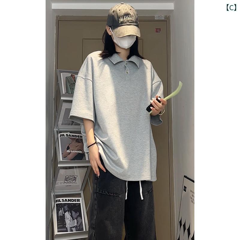 フロントップ楽天市場店のtシャツ メンズ おしゃれ メンズ ポロシャツ 半袖 無地 ボタン 夏 カジュアル アメリカン シンプル 白｜アングル3