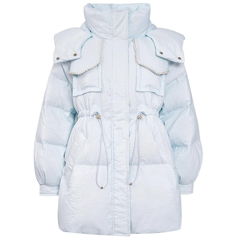 Other Jackets Jumpers - 大きいサイズ レディース シンプル フード 厚手 白ダウン 冬 着痩せ アウター