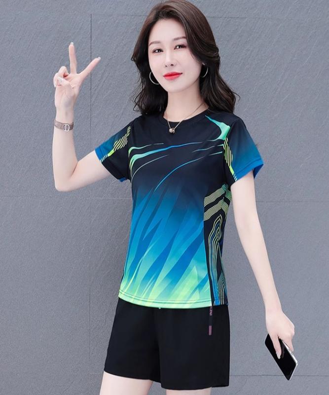 スポーツウェア セットアップ 男女兼用 夏 半袖 速乾 ストレッチ Tシャツ ショートパンツ 陸上 卓球 バドミントン トレーニング カジュアル 大きいサイズ 青 赤 ピンク