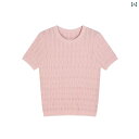 大きいサイズ レディース 半袖 Tシャツ アイスリネン ニット ストレート リボン 涼感 夏 緑(4)