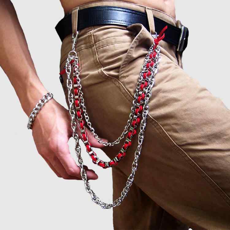 ズボン チェーン カジュアル メンズ ユニセックス レディース 鎖 腰 ウエスト 紐 装飾 アクセサリー パ..